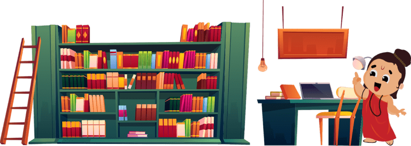 A boy in library